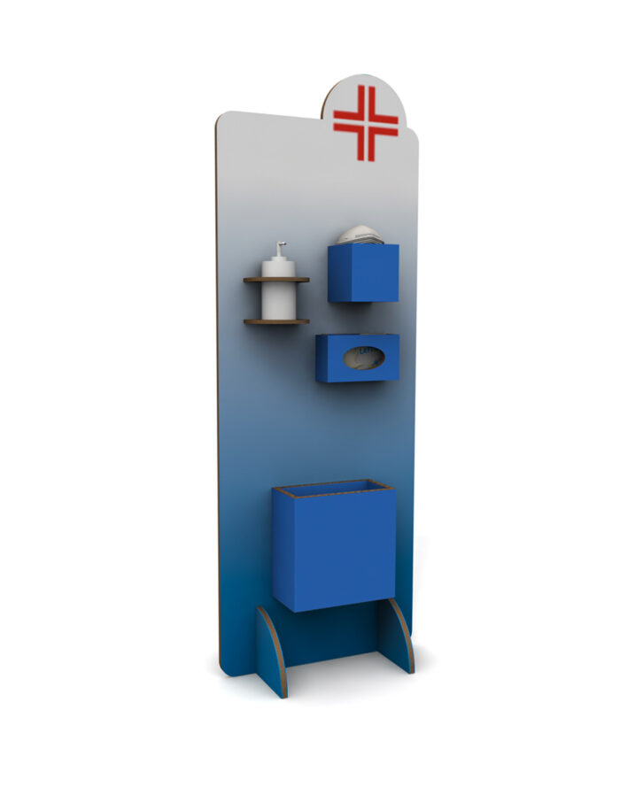 Piantana-porta-dispenser-in-reboard-attrezzato